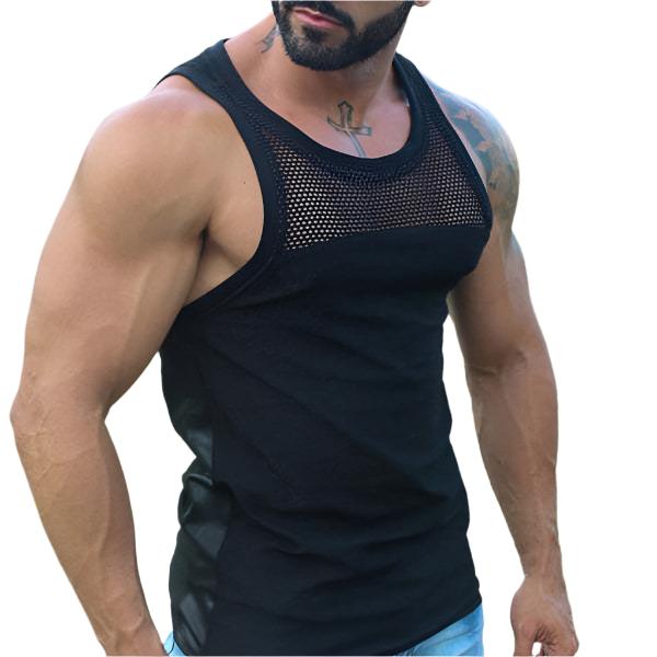 bold u-neck sleeveless men's vest